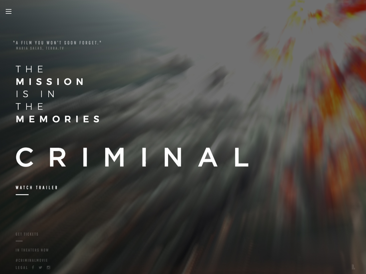CRIMINAL – Official Movie Site – In Theaters Now