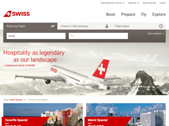 Book cheap flights and last-minute offers online | SWISS